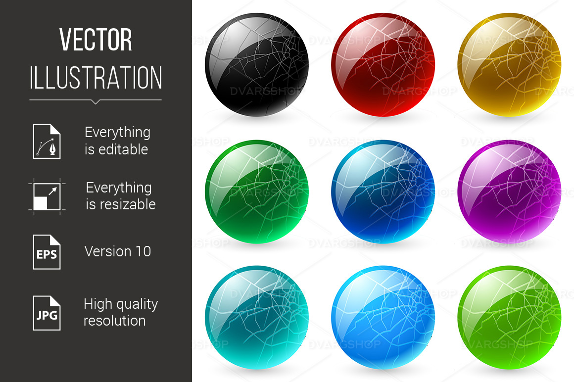 Glossy Spheres - Vector Image