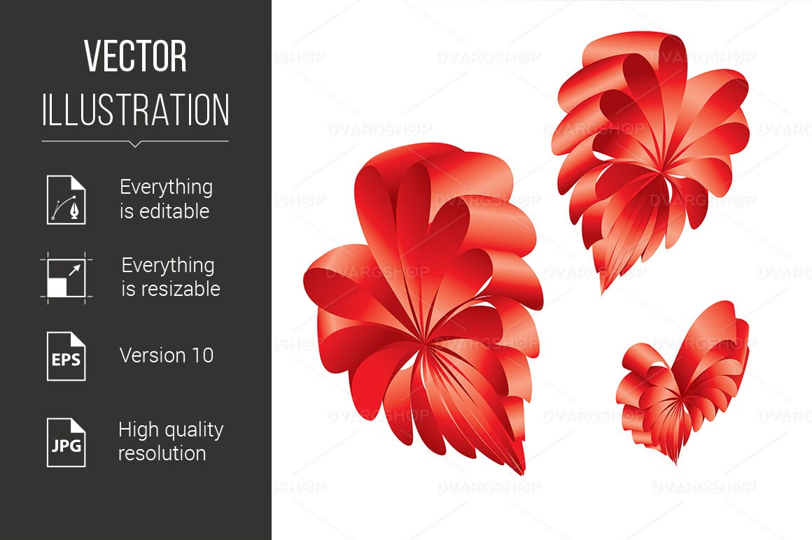 Shape of a Hearts - Vector Image