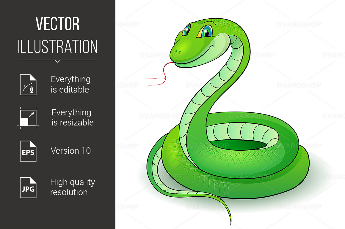 Green Snake - Vector Image