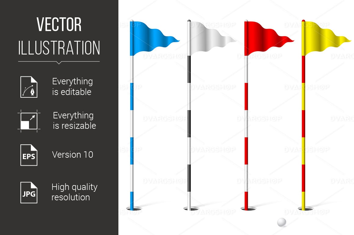 Golf Flags - Vector Image