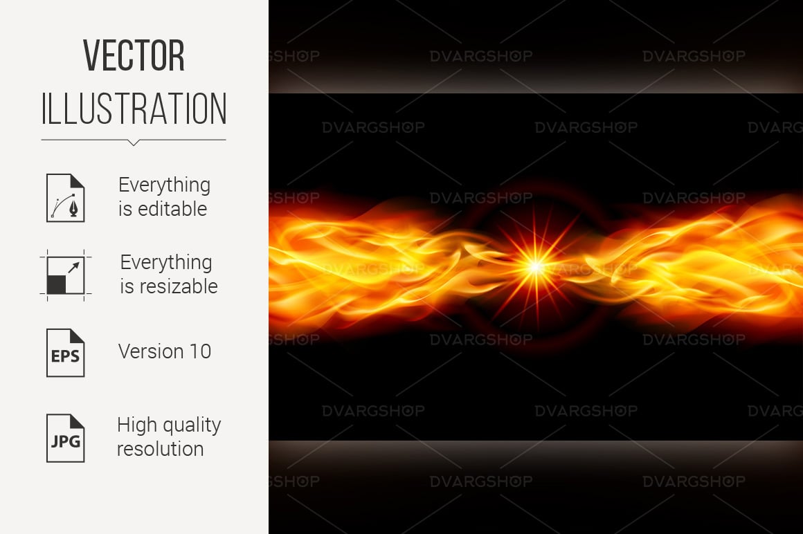 Bright Fiery Star - Vector Image