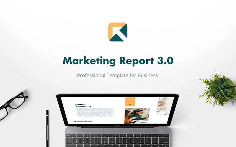 Marketing Report 3.0 PowerPoint template