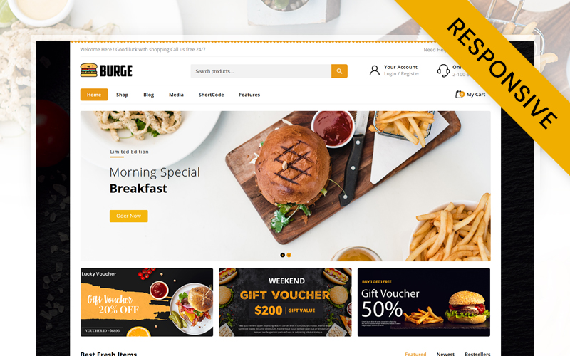 Burge - Fast Food Store WooCommerce Theme