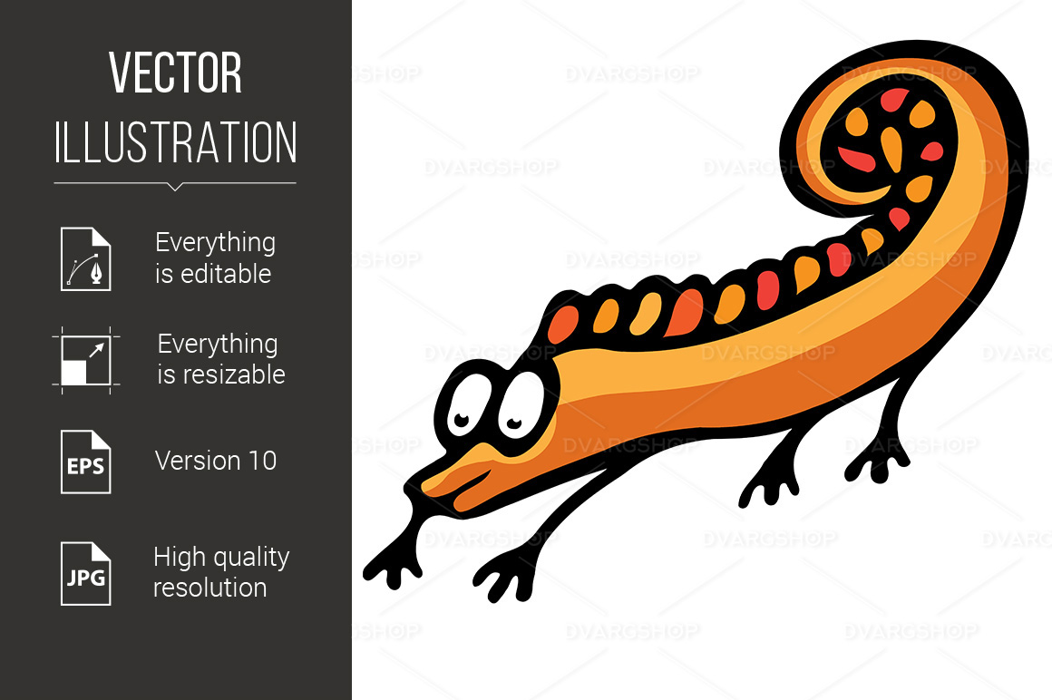 Abstract Painted Gecko - Vector Image