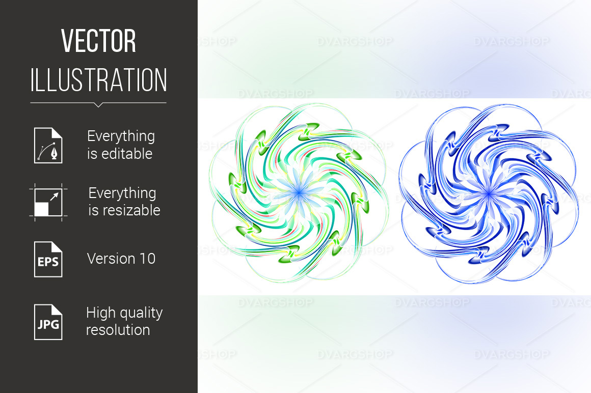 Blue and Green Vortex - Vector Image