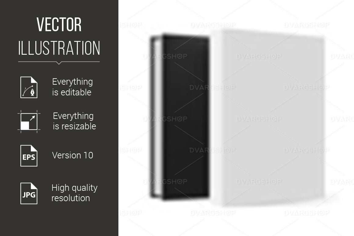 Black and White Books - Vector Image