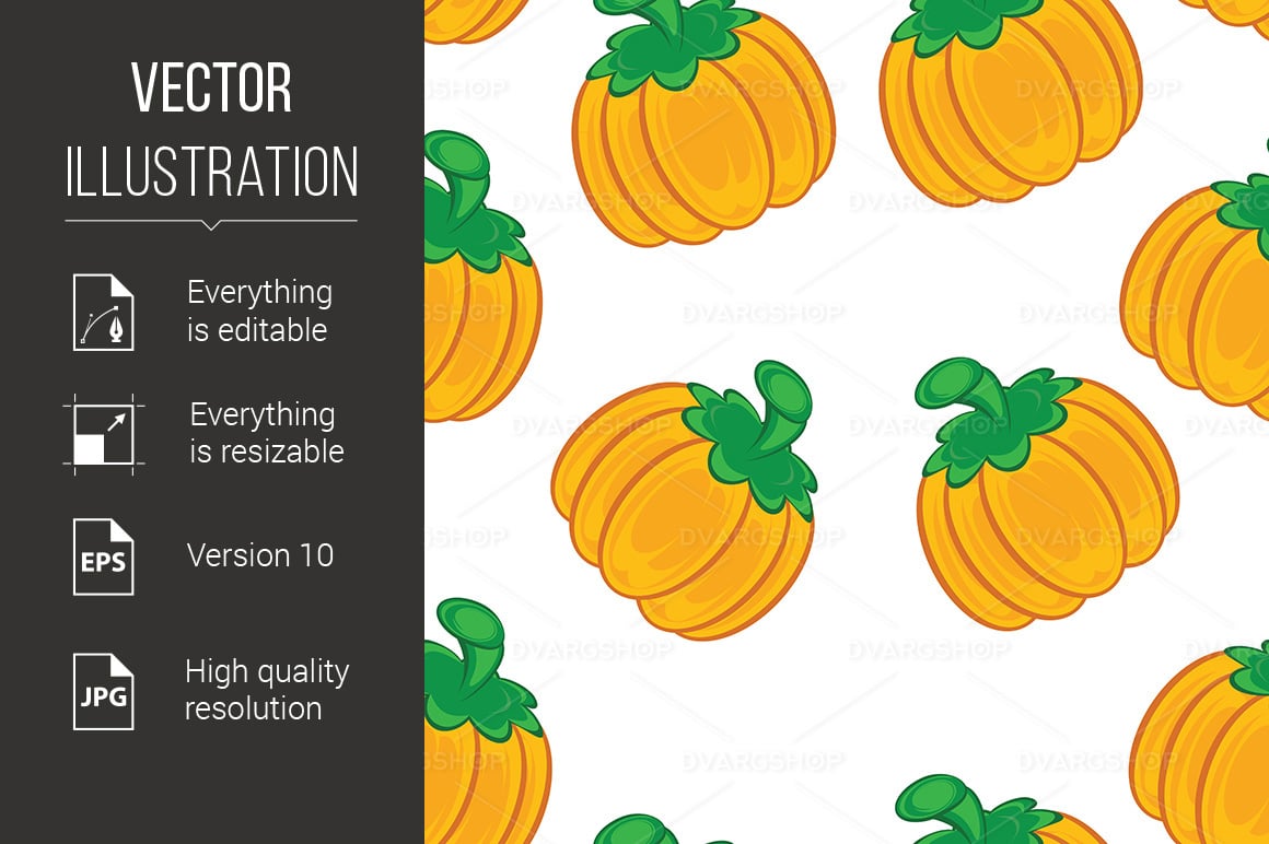 Seamless Texture of an Orange Pumpkin - Vector Image