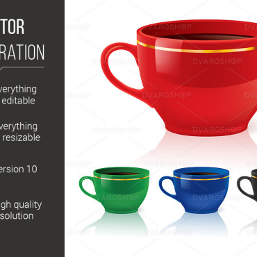 Set Cup Vectors Templates 116523