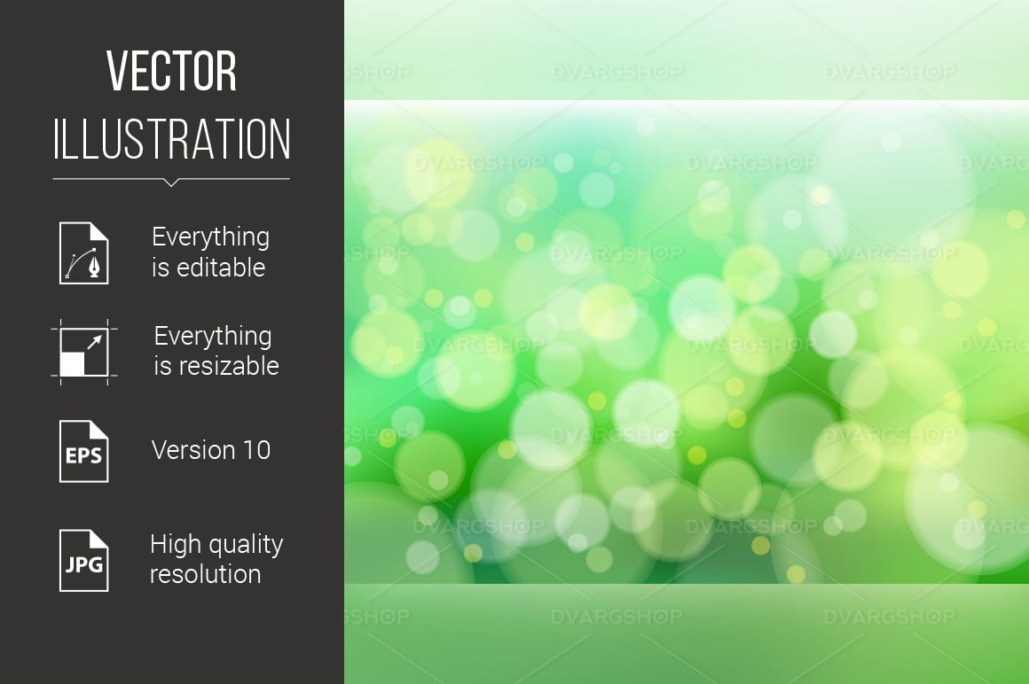 Green Defocus Lights - Vector Image