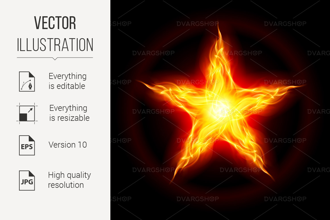 Fire Star - Vector Image