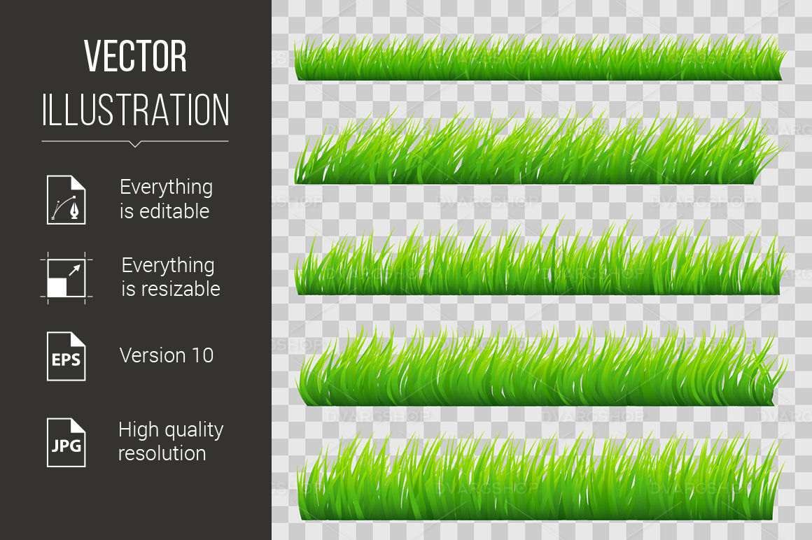 Grass Borders - Vector Image