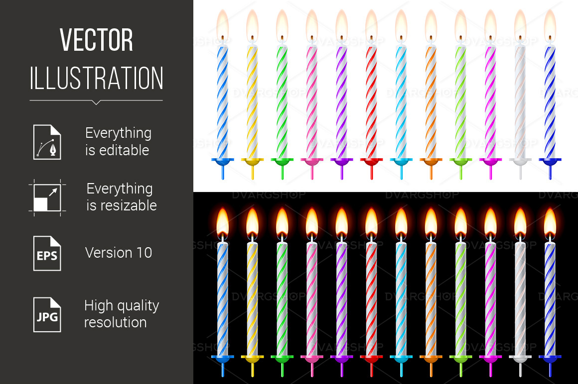 Candles Set - Vector Image