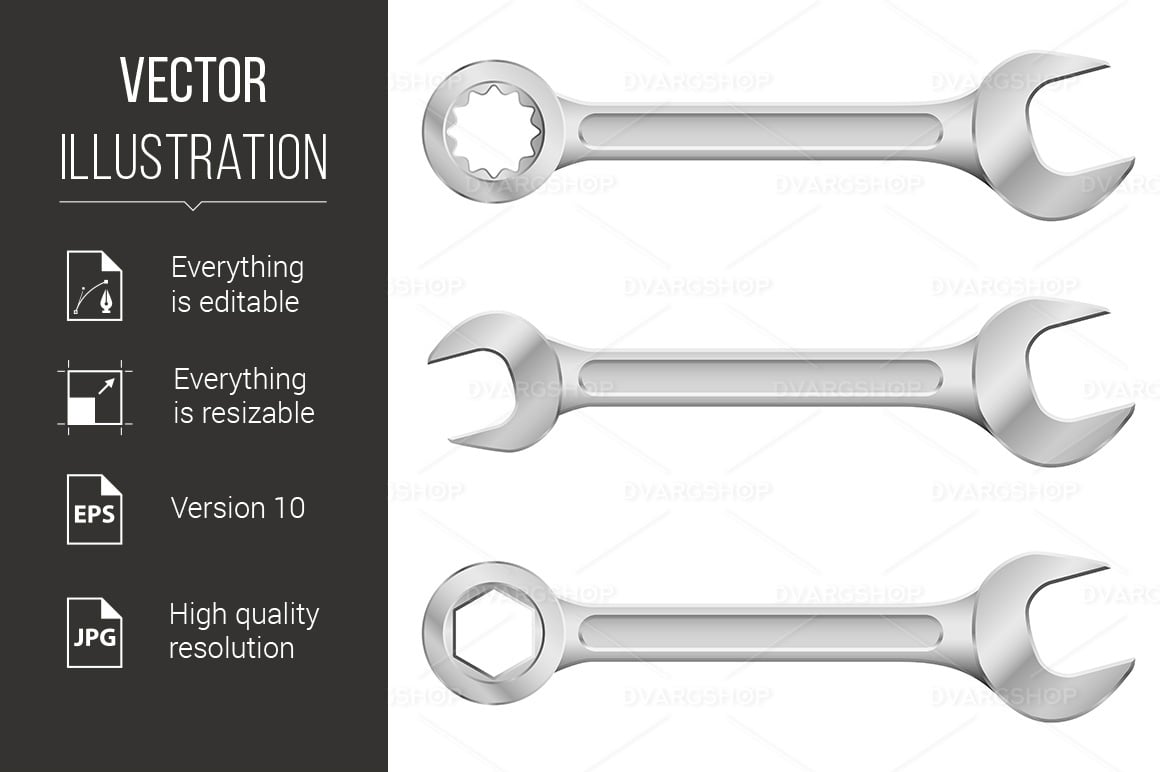 Steel Spanners - Vector Image