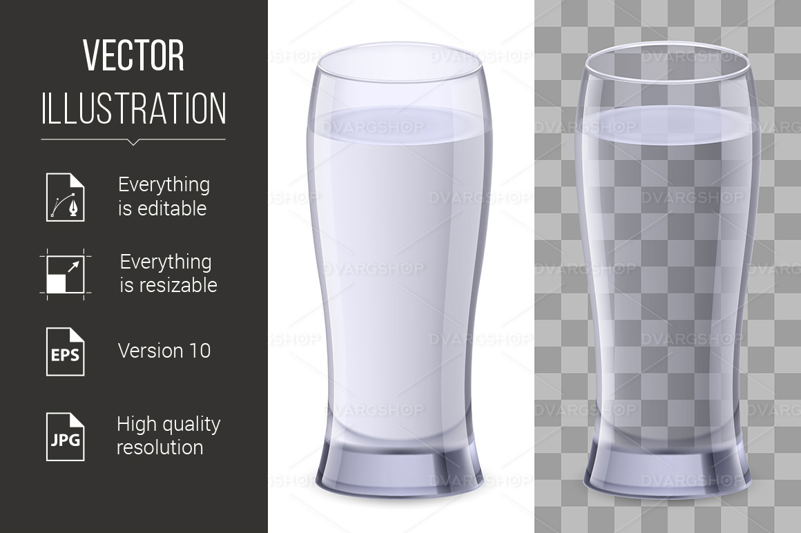 Glass of Water - Vector Image