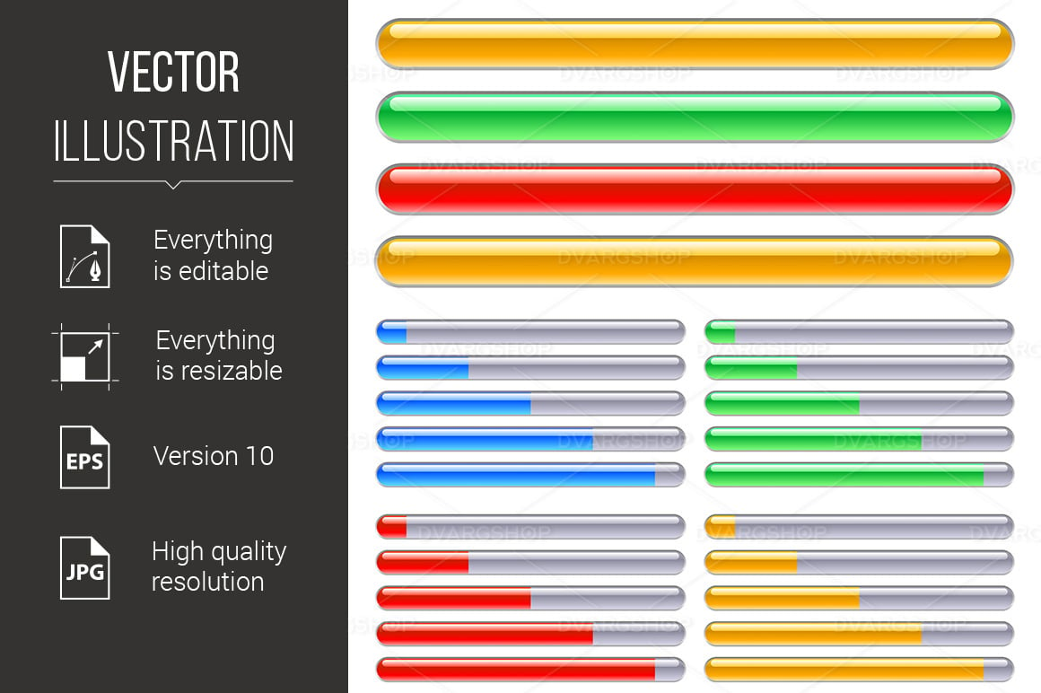 Indicator of Progress in Different Colors - Vector Image