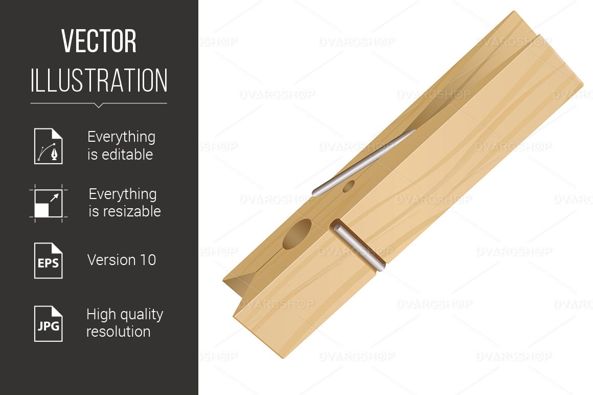 Clothes Peg - Vector Image