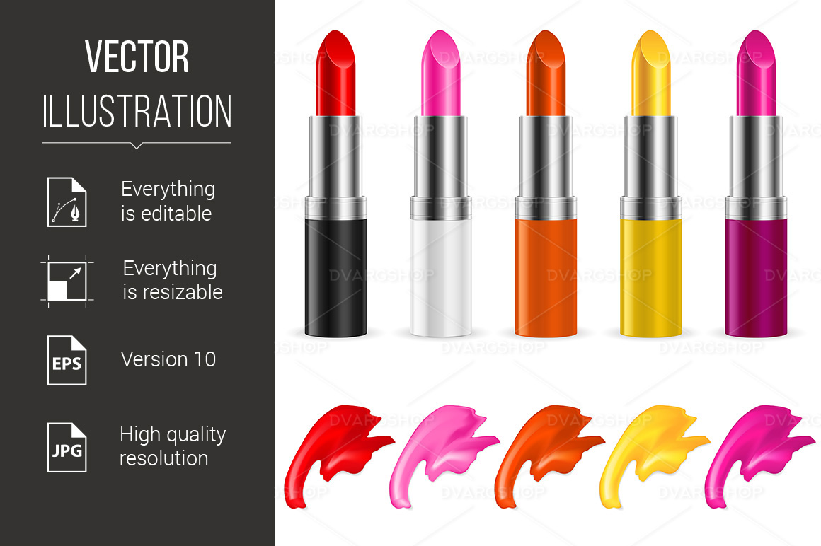 Colorful Lipstick - Vector Image