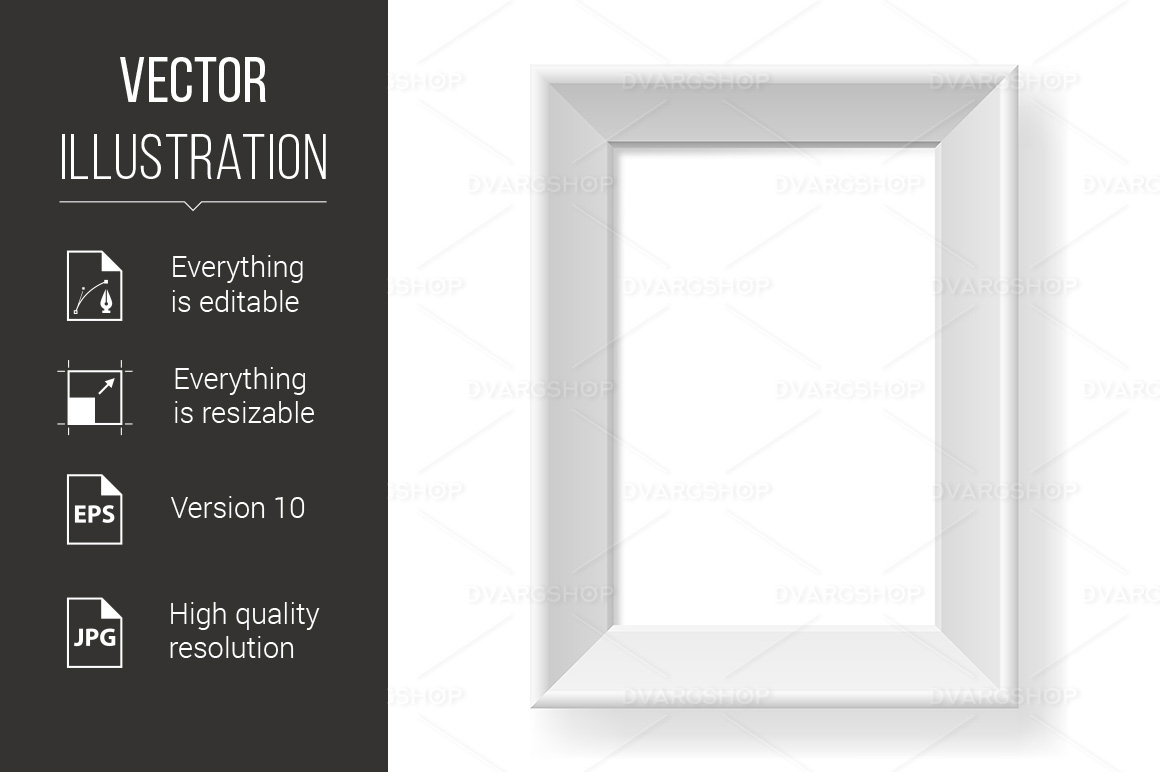 Realistic White Frame - Vector Image