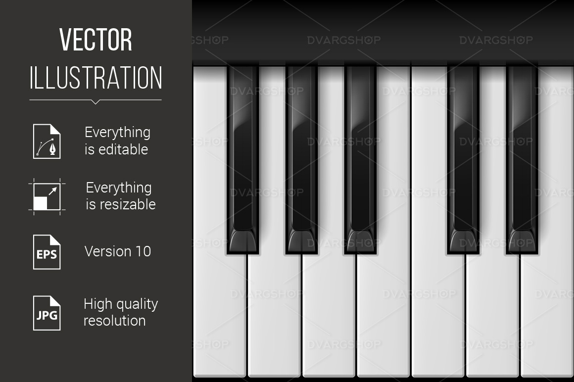 Piano Keys - Vector Image