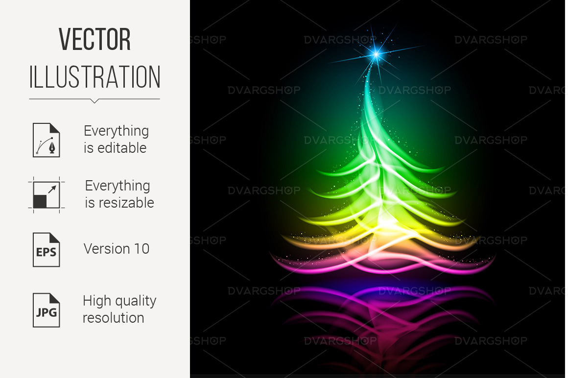 Abstract Design Christmas Tree - Vector Image