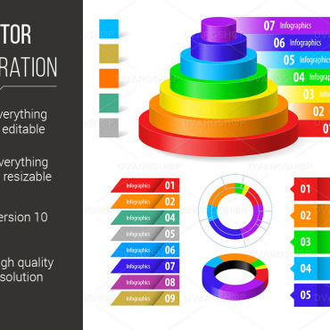 Infographic Set Vectors Templates 116631