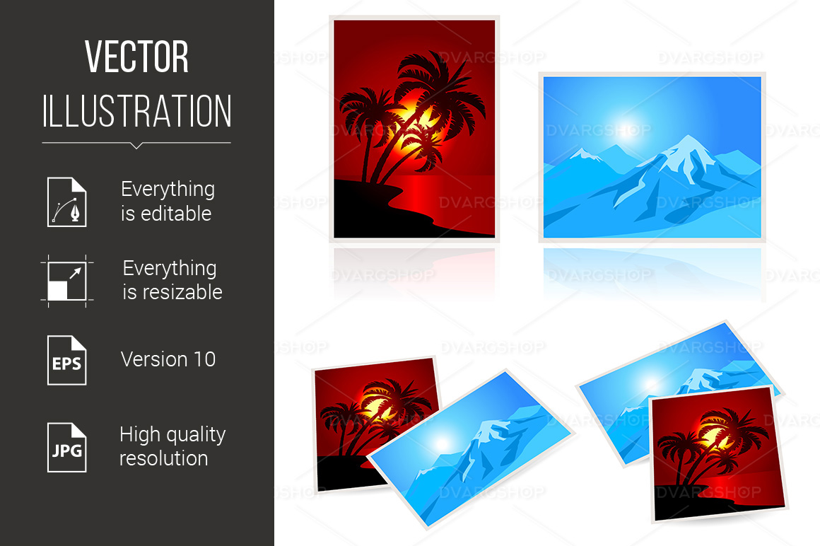 Pictures From Vacation - Vector Image