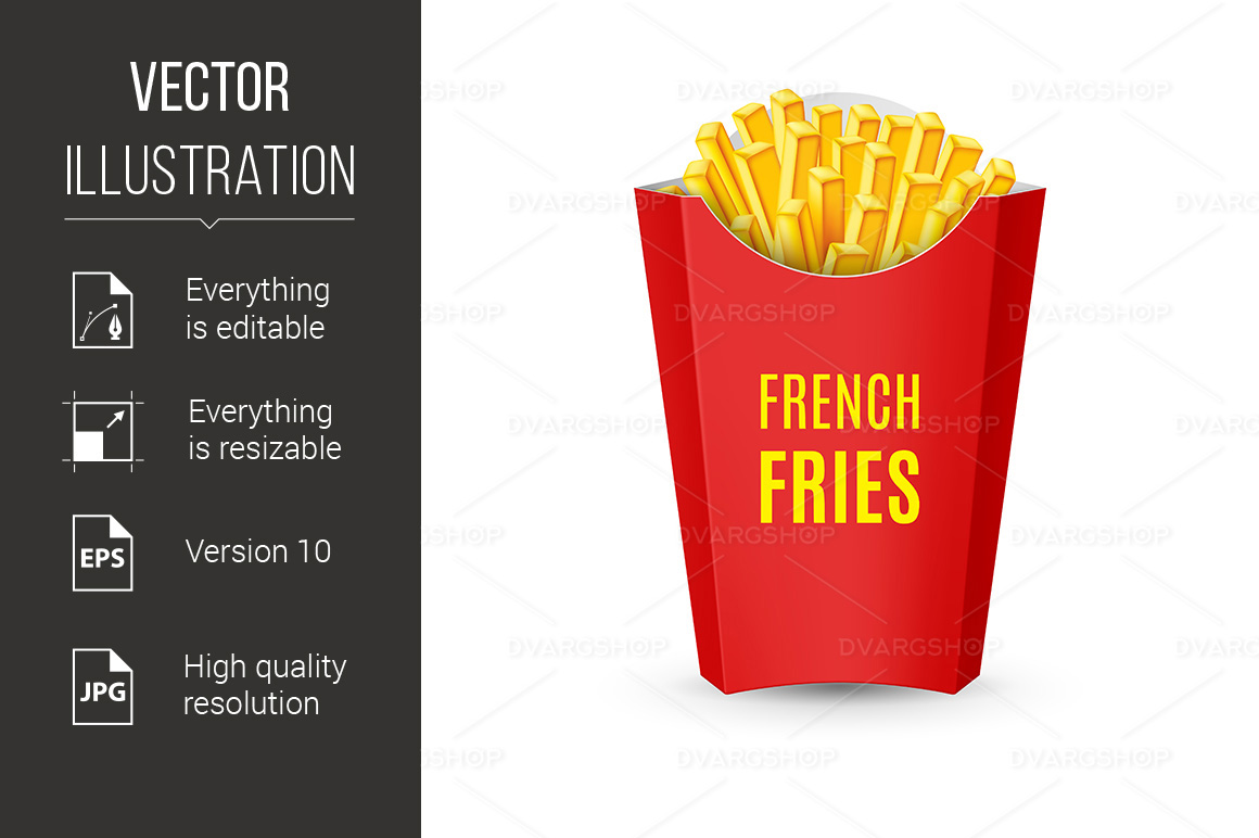 Packaging for French Fries - Vector Image