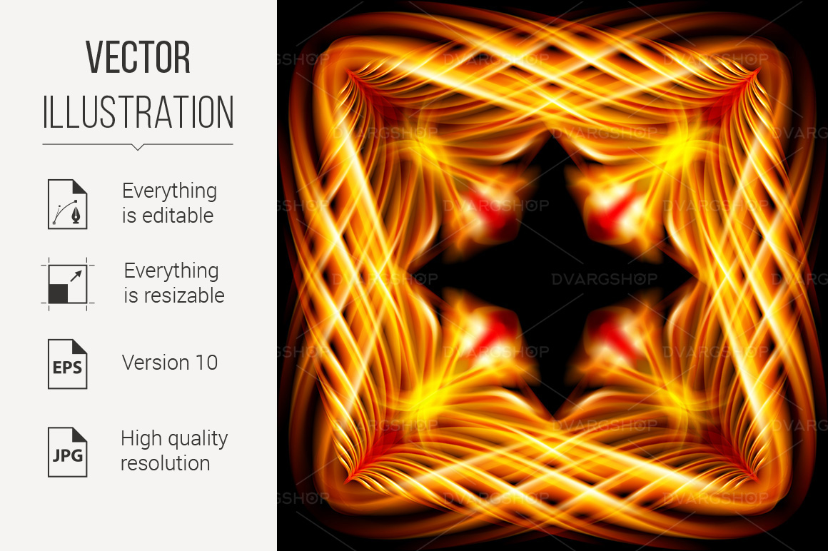 Golden Pattern on the Black Background - Vector Image