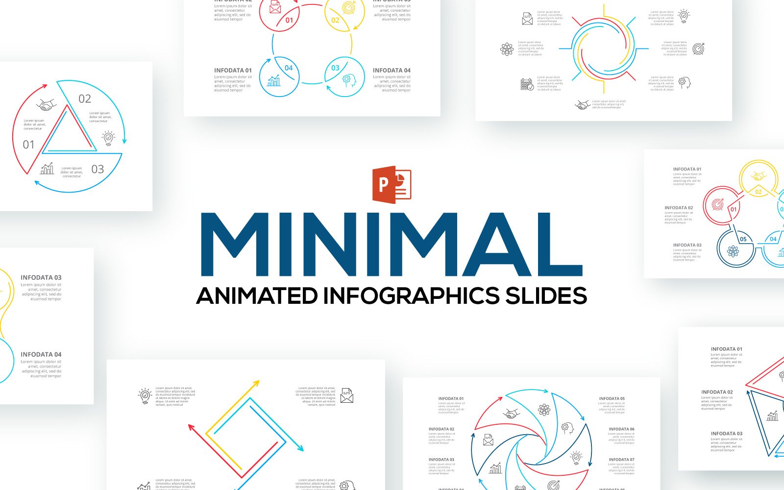 Minimal Animated Infographics Presentations PowerPoint template