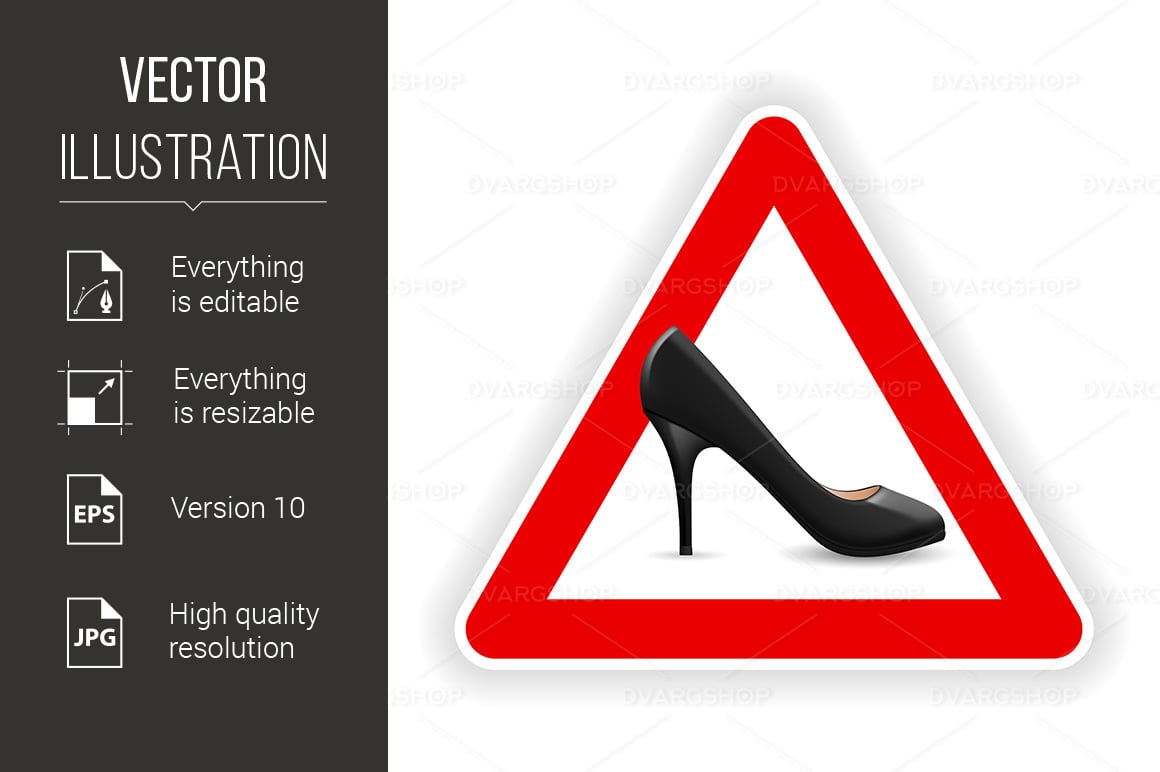 Sign of Womens Shoes - Vector Image