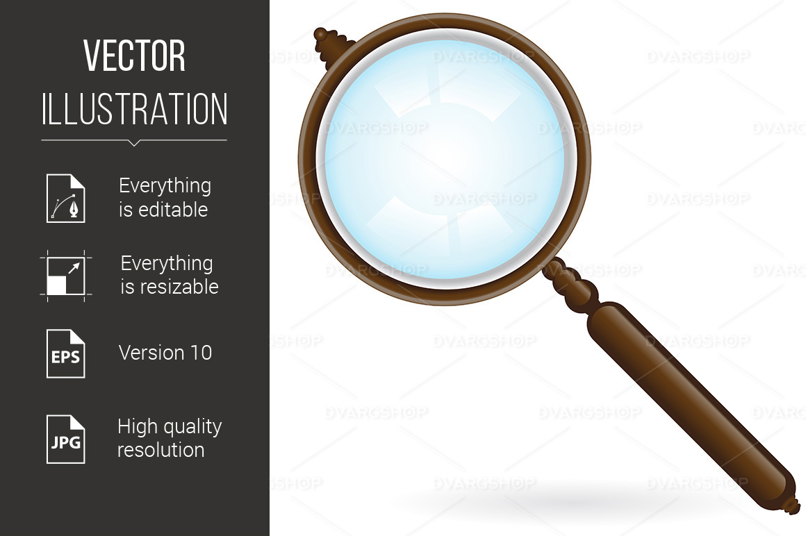 Realistic Magnifying Glass - Vector Image