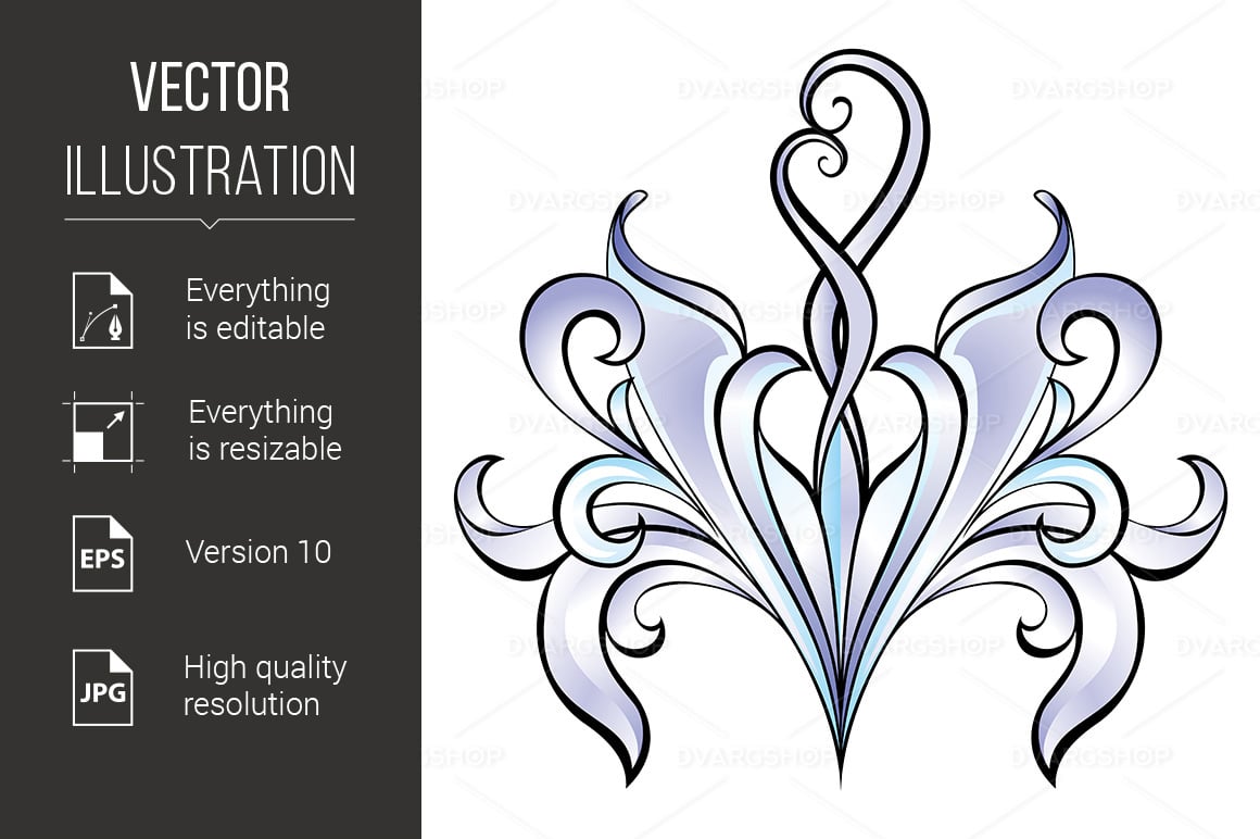 Light violet Floral Element for Design - Vector Image