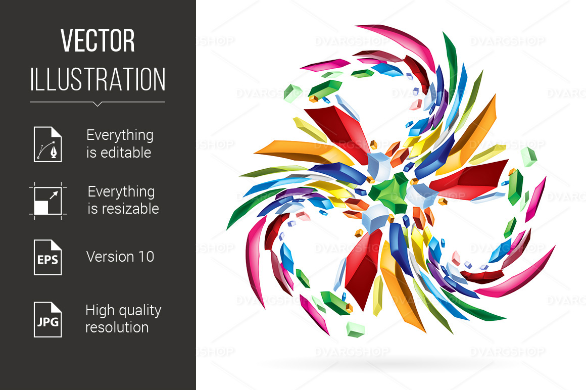 Abstract Colourful Star for your Design - Vector Image