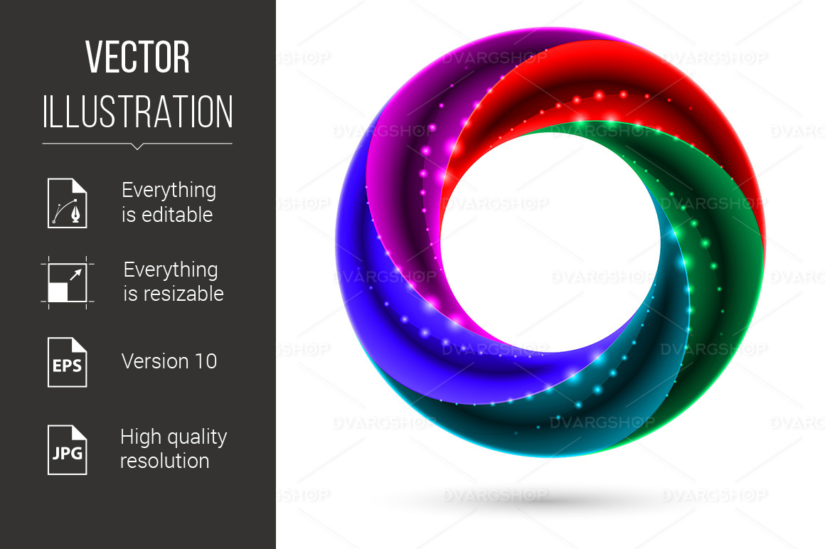 Colorful Spiral Ring - Vector Image