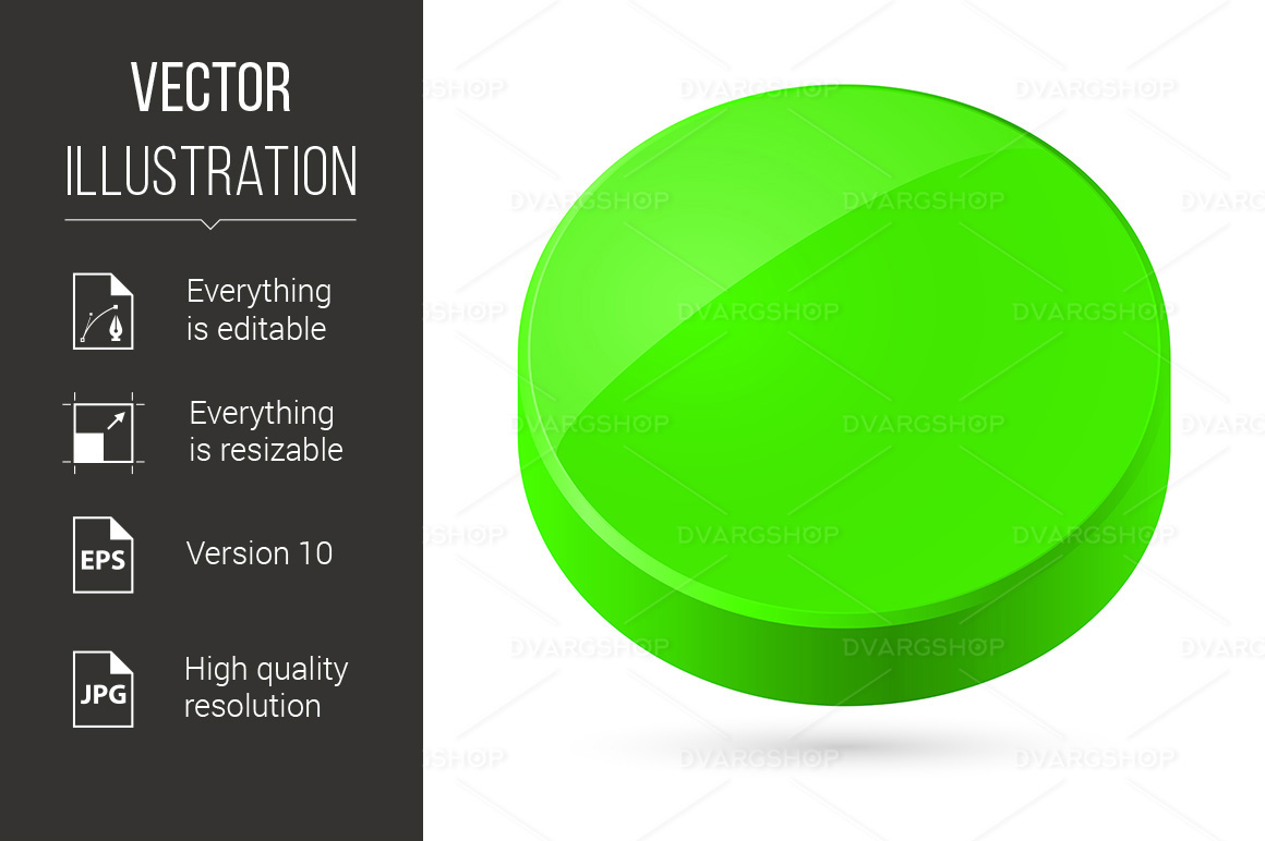 Green Disk - Vector Image