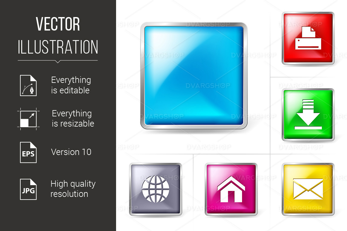 Abstract Computer Internet Icons Illustration for Design on Whi - Vector Image