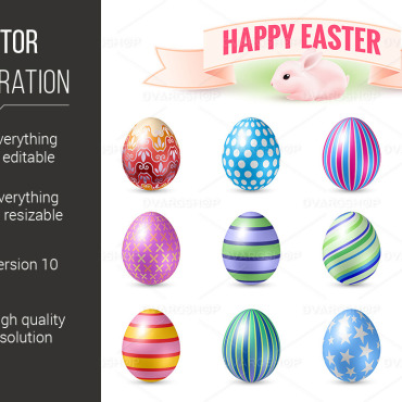 Set Eggs Vectors Templates 116982