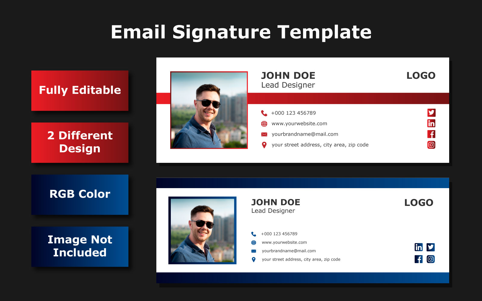 Email Signature Template - Vector Image