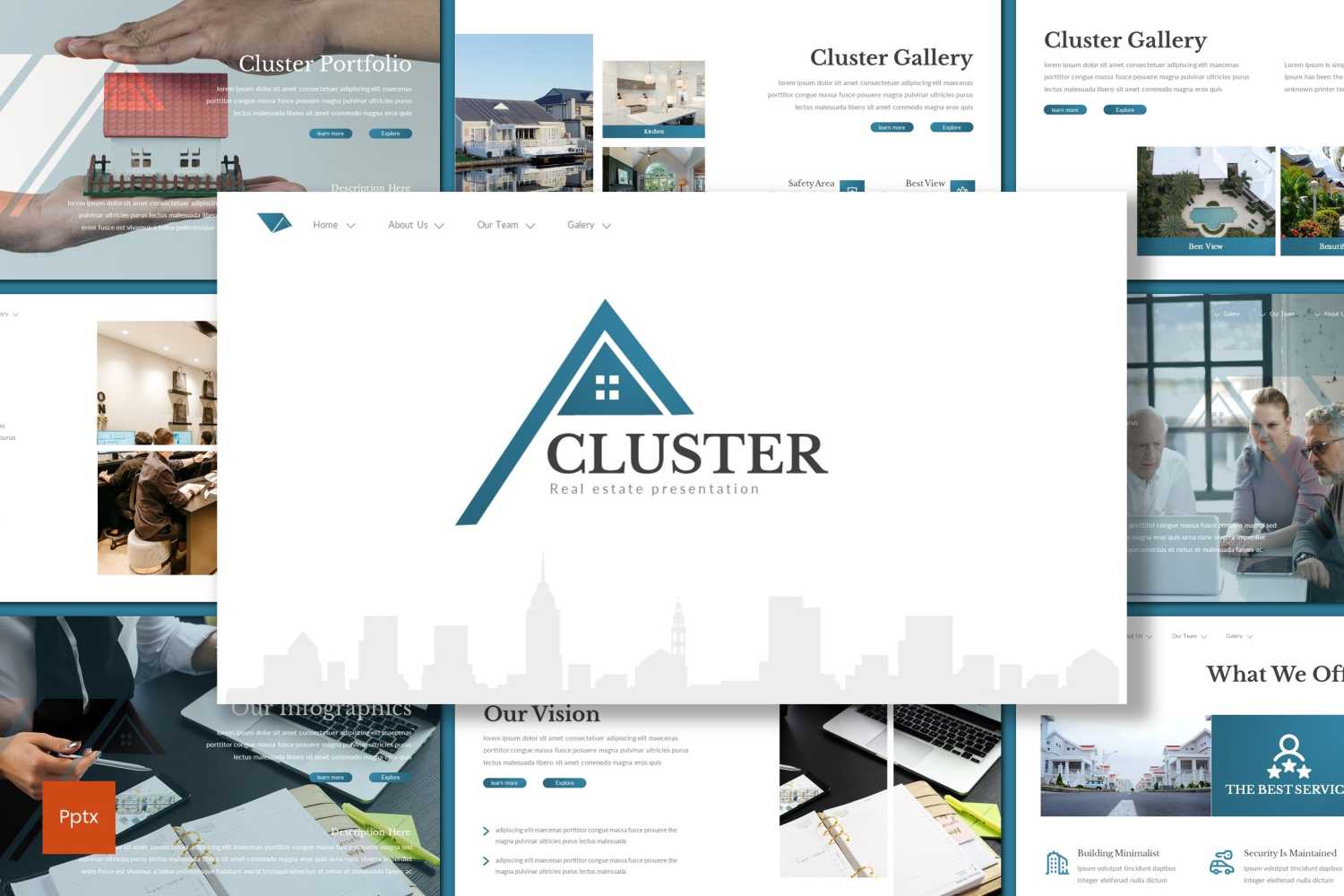 Cluster PowerPoint template