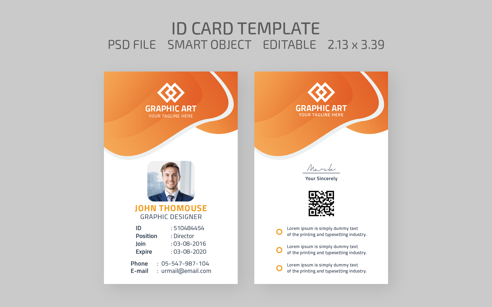 Graphic Designer Id Card - Corporate Identity Template