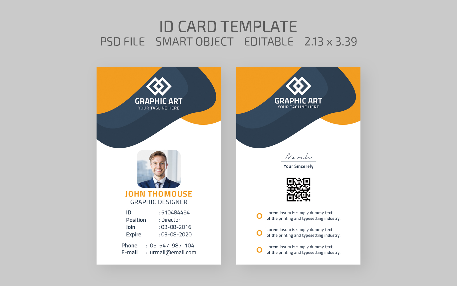 Flat Id Card Design - Corporate Identity Template