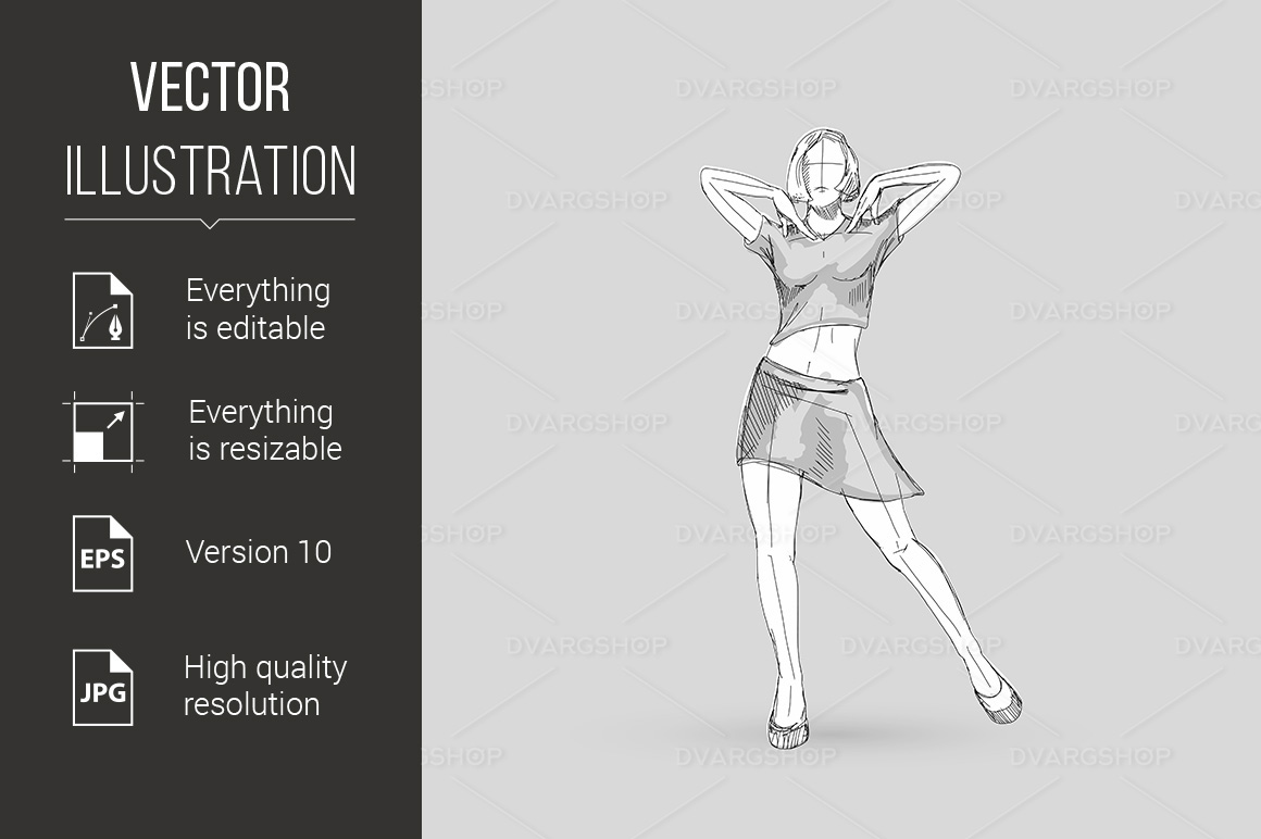 Dancing Girl - Vector Image