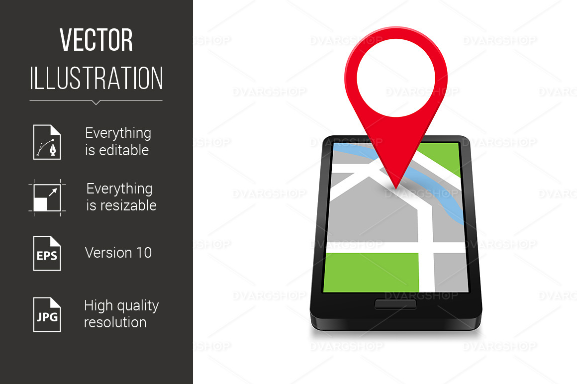 Smartphone Navigation - Vector Image