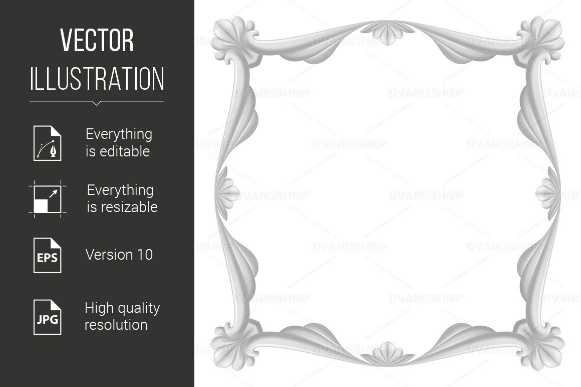 Gray Beautiful Frame - Vector Image