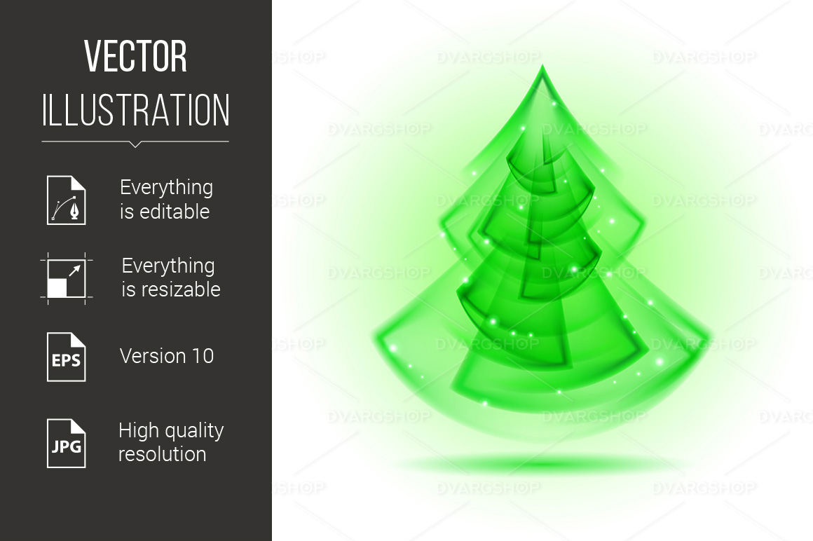 Abstract Christmas Tree - Vector Image