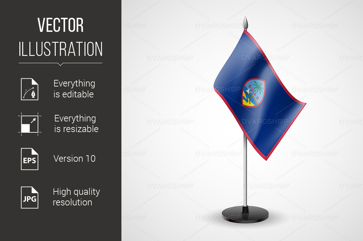 State Table Flag of Guam - Vector Image