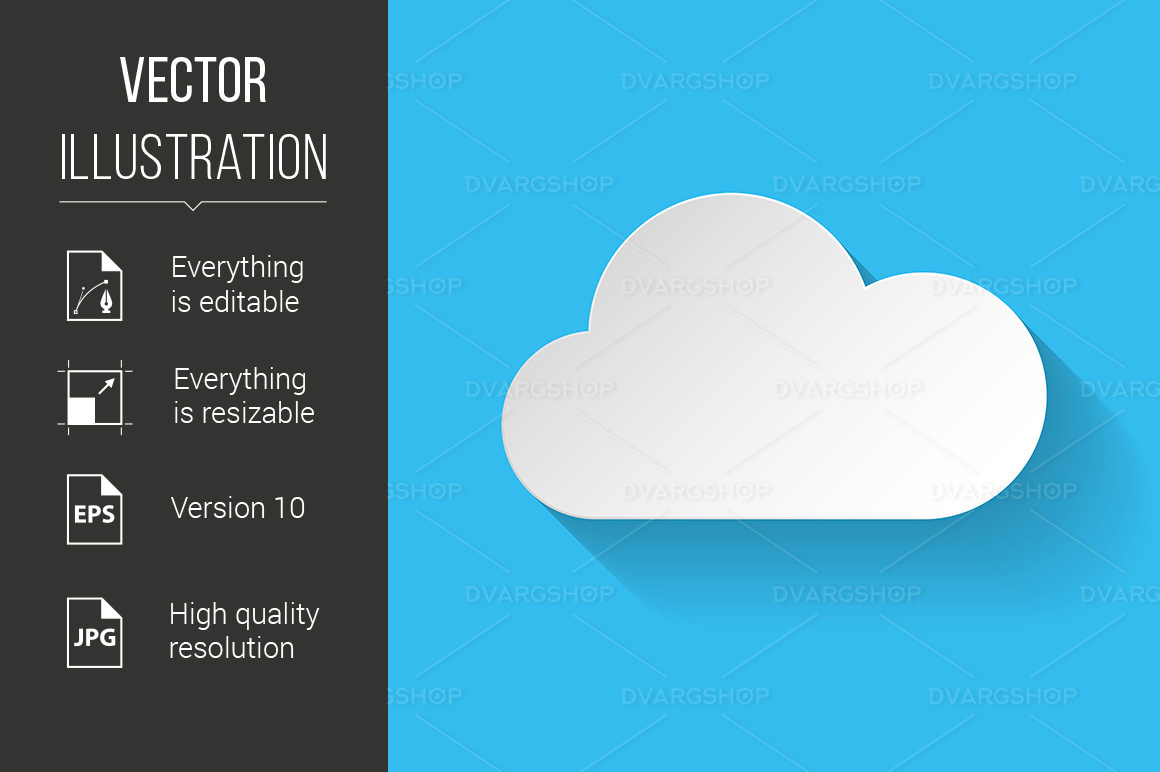 White Paper Cloud - Vector Image