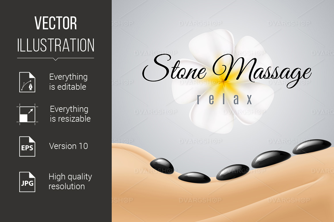 Stone Massage - Vector Image
