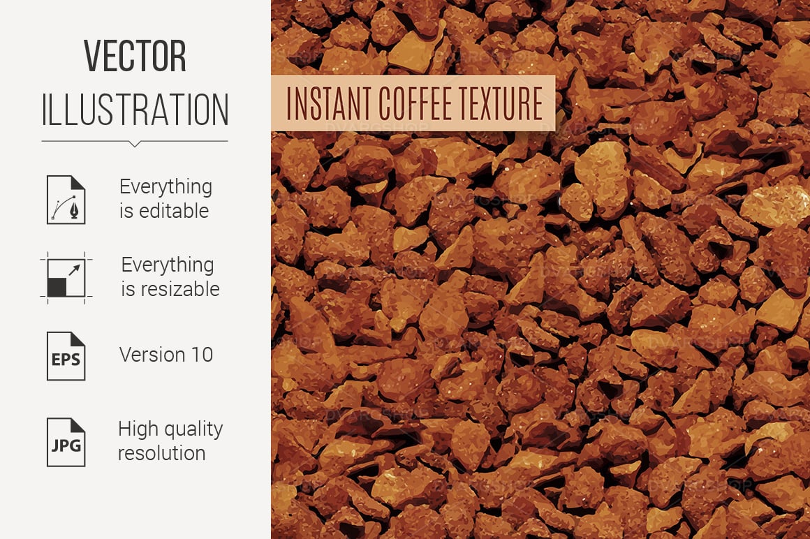 freeze Dried Coffee Granules - Vector Image