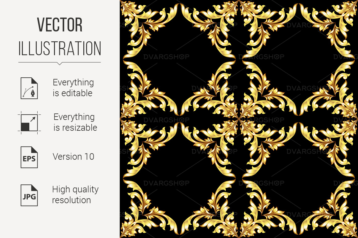 Golden of Pattern - Vector Image